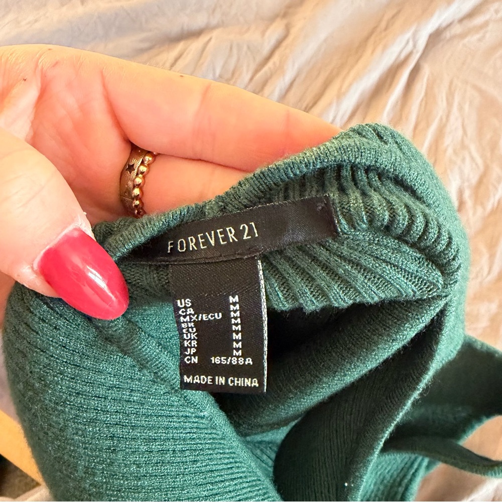 Green Ribbed Tank One-Piece Bodysuit - Picture 3 of 3